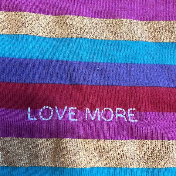 1058 Women’s  SpiritualGangster LongSleeve MetallicStripe Sweatshirt sz M - Picture 7 of 12